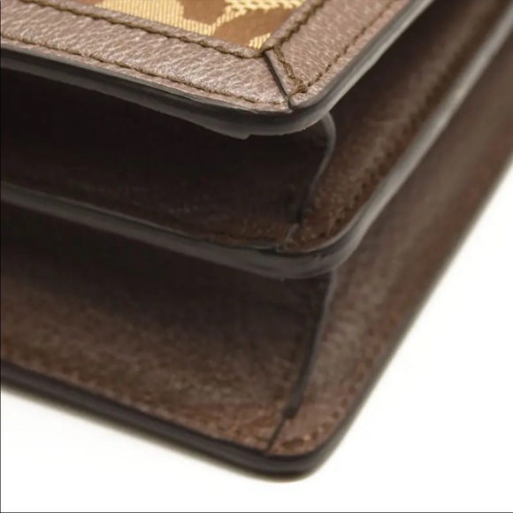 GUCCI Monogram Jumbo GG Textured Dollar Calfskin Medium Dionysus Camel Ebony - Picture 7 of 9